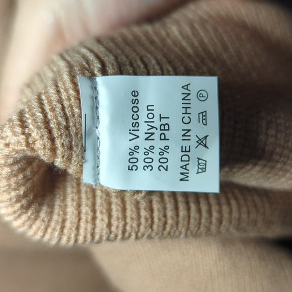 Colorblock Oversized Sweater Pink Ivory Tan Rib Knit Crewneck Women's Size L - Picture 3 of 5